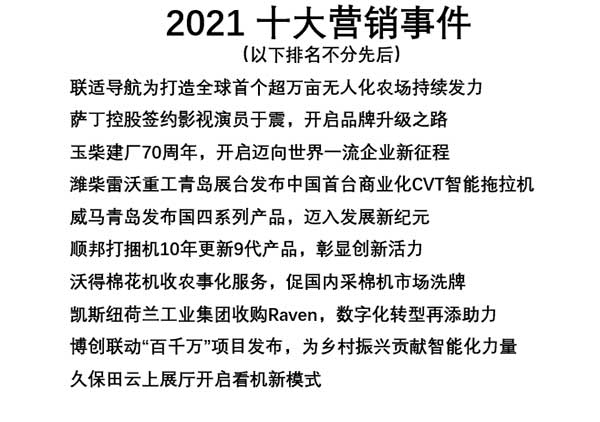 共話無人農(nóng)場裝備發(fā)展，盤點2021贏戰(zhàn)2022