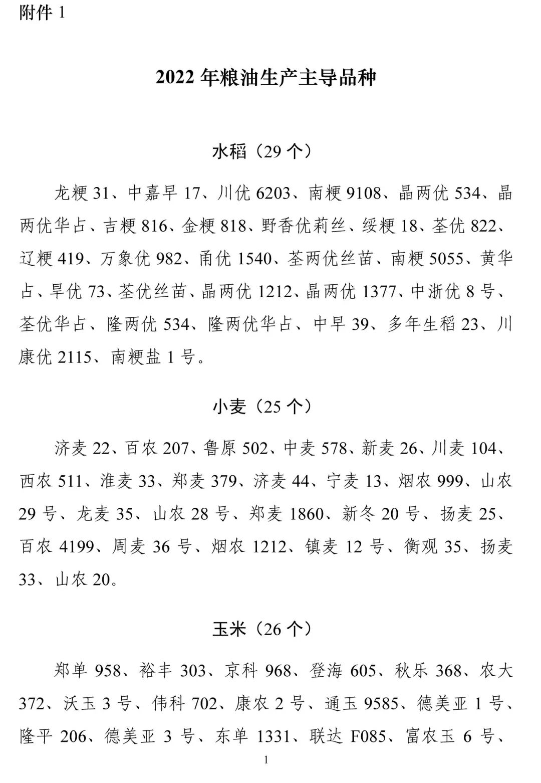 2022年糧油生產(chǎn)主導(dǎo)品種及2022年糧油生產(chǎn)主推技術(shù)